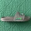 PUMA Graphic Sport Slides – Grey with Neon Accents
