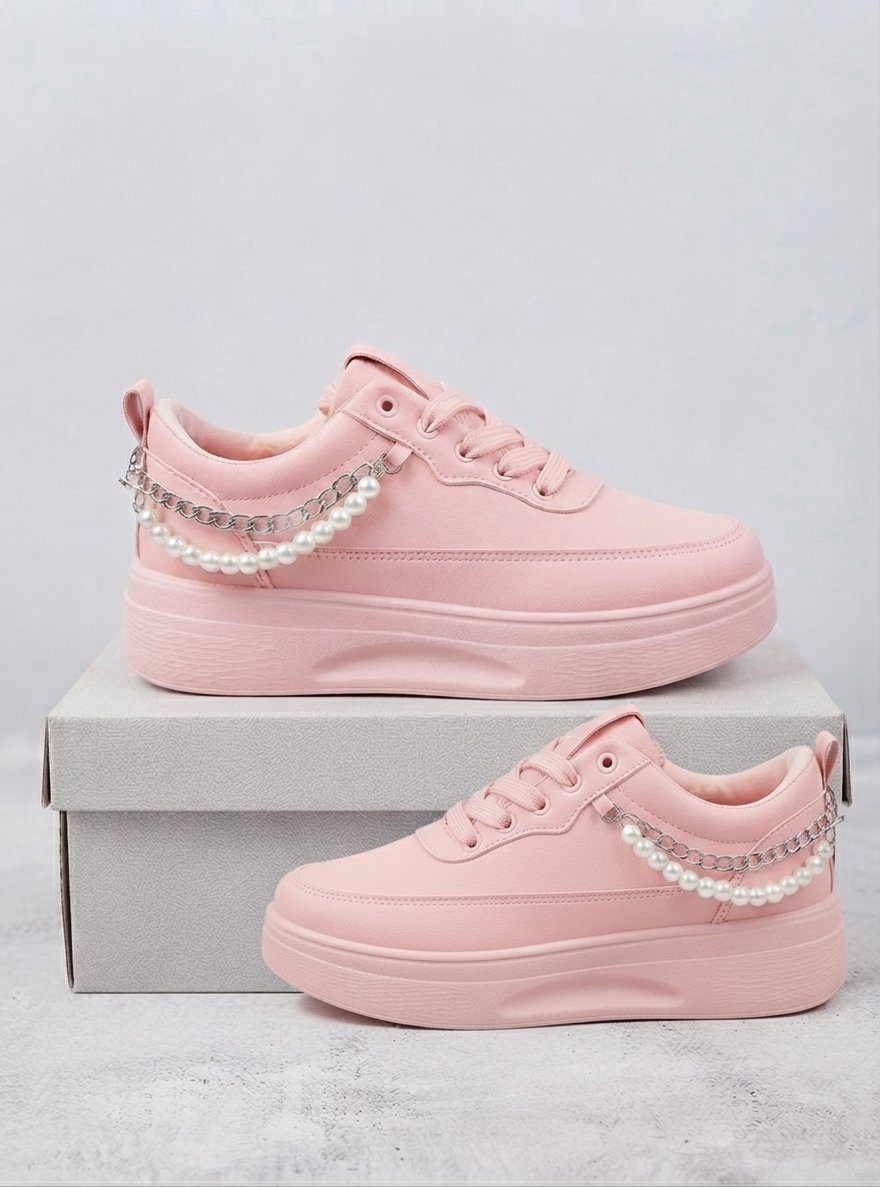 Pearl Accent Platform Sneakers