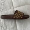 Z Sports Checkered Strap Casual Slides – Brown & Beige