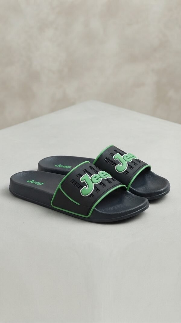 Jeep Sport Performance Slides – Black & Lime Green