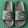 PUMA Graphic Sport Slides – Grey with Neon Accents