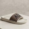 A|X Designer Logo Sport Slides – Off-White & Taupe Brown