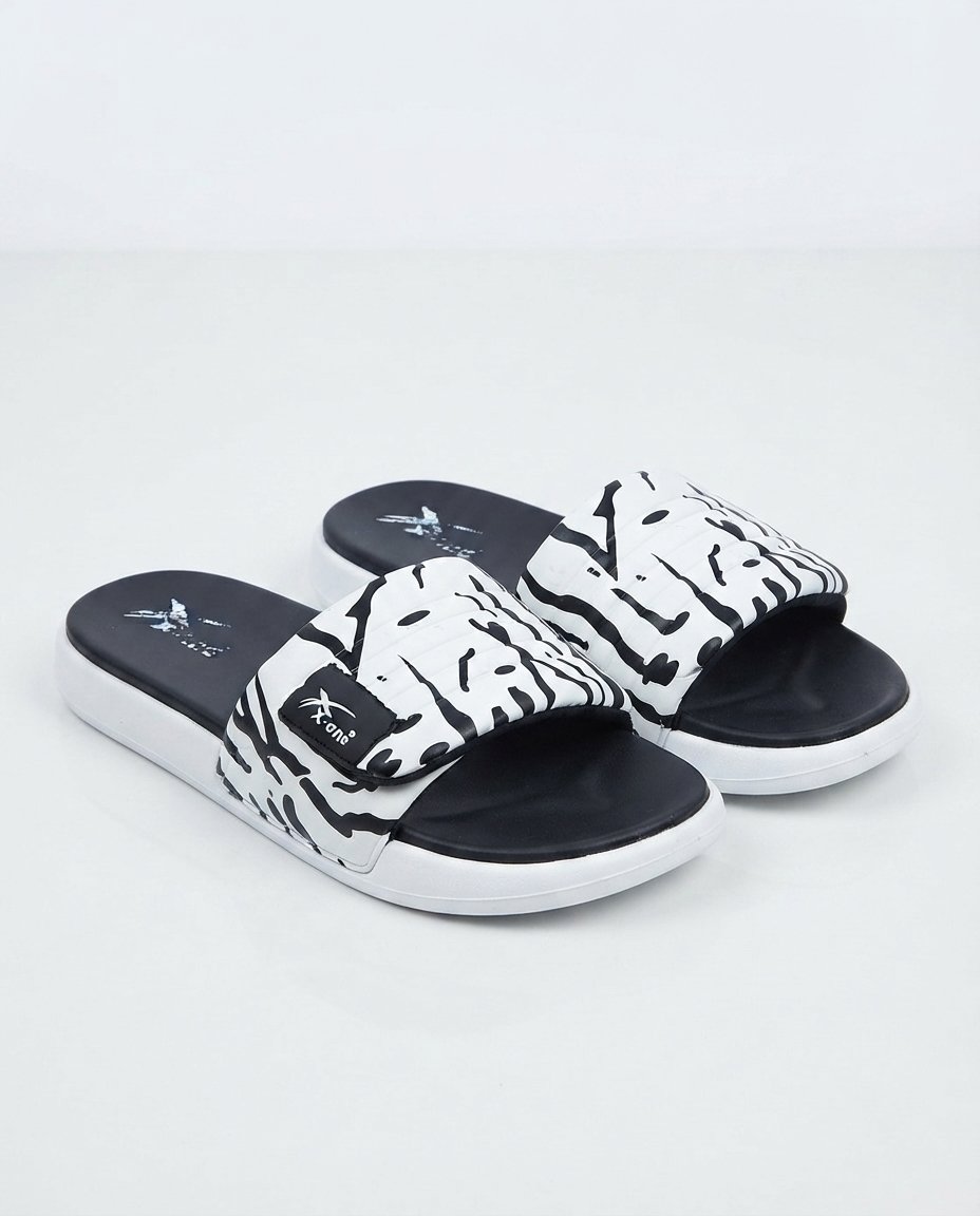 X-One Abstract Print Puffer Slides