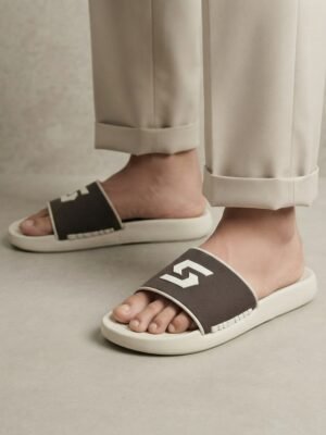 Urban Sport Slide Sandals – Off-White & Charcoal