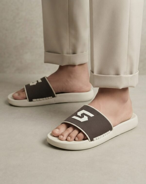 Urban Sport Slide Sandals – Off-White & Charcoal